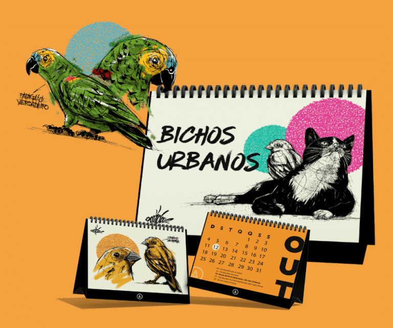 Calendário 2026 Bichos Urbanos